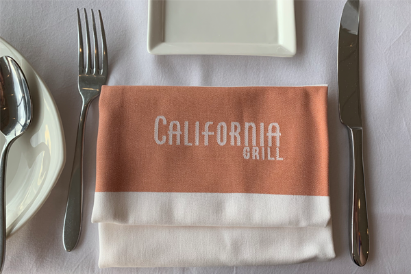 California Grill napkins and table setting