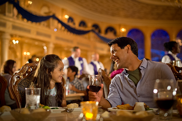 Dad and daughter dining at Be Our Guest in Walt Disney World