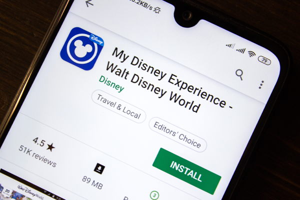 My Disney Experience app on smartphone