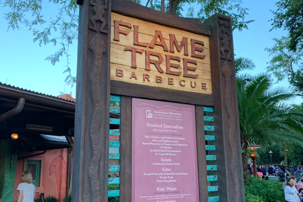 Flame Tree Barbecue sign at Disney's Animal Kingdom theme park