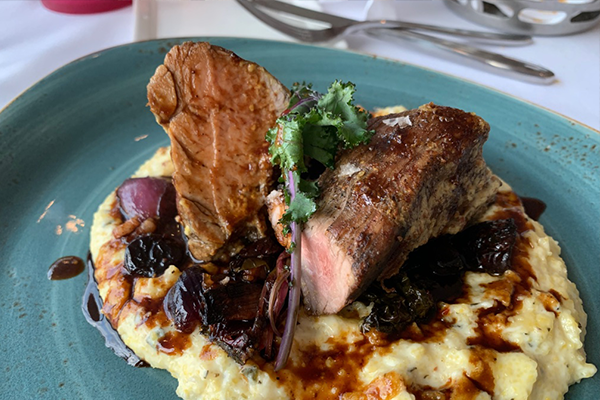 Port tenderloin with mashed potatoes at the California Grill at Disney's Contemporary hotel