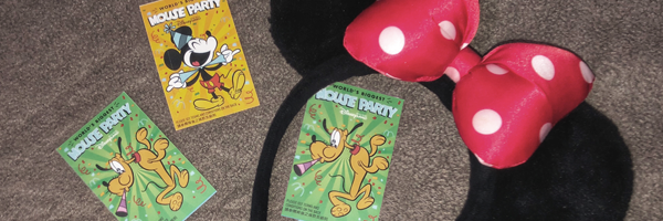 Disney tickets and Minnie Mouse ears headband