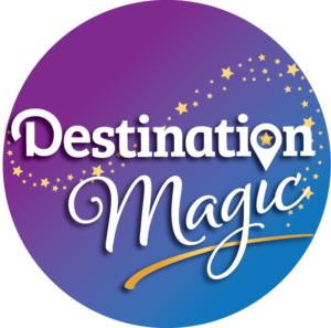 Destination magic logo in a circle