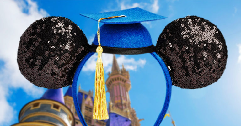 Mickey Mouse ears with graduation cap