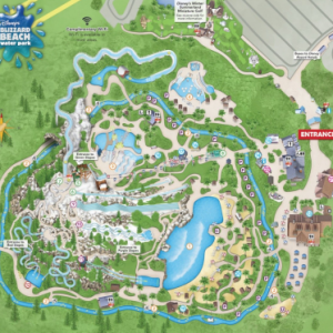 Map of Disney's Blizzard Beach Water Park in Walt Disney World Orlando Florida