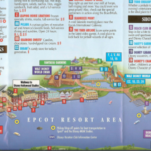 Map of Disney's Boardwalk resort and Epcot Resort Area in Walt Disney World Orlando Florida