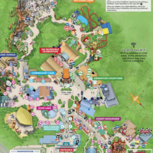 Map of Disney's Hollywood Studios in Walt Disney World Orlando Florida