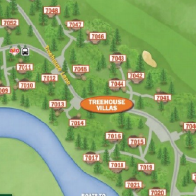 Map of Disney's Saratoga Springs Treehouse Villas resort property Walt Disney World
