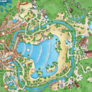 Map of Disney's Typhoon Lagoon Water Park in Walt Disney World Orlando Florida