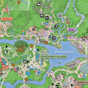 Map of Disney's Animal Kingdom Theme Park in Walt Disney World Orlando Florida