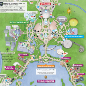 Map of Epcot in Walt Disney World Orlando Florida