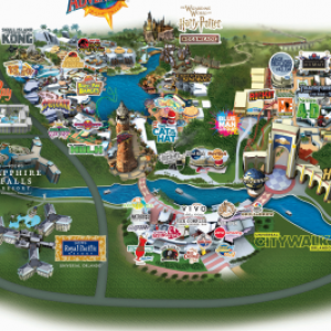Map of Universal Studios Orlando and Islands of Adventures